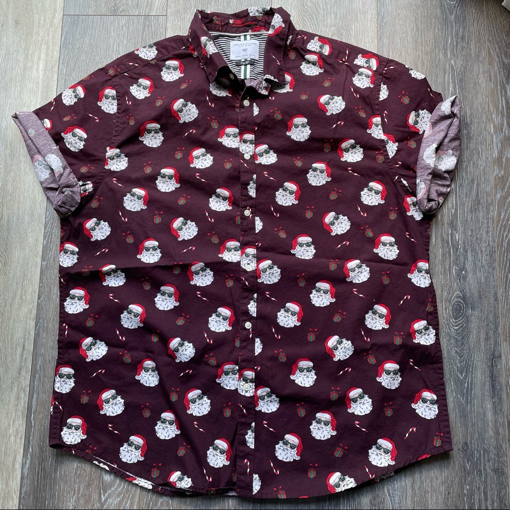 Denim & Flower Santa in Shades Button Down Shirt